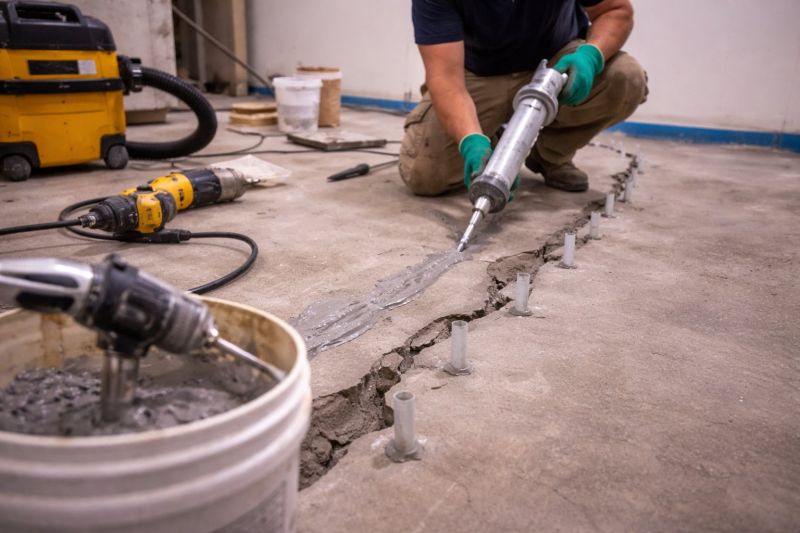 Cracked Basement Floor Repair in Cobb County, GA