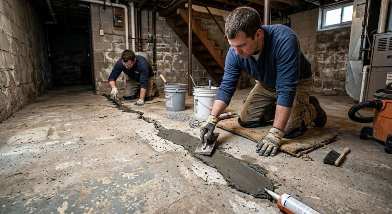 Cracked Basement Floor Repair in Cobb County, GA